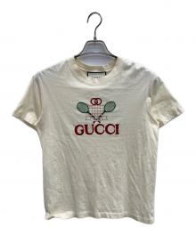 GUCCI（グッチ）の古着「ロゴ刺繍Tシャツ」｜アイボリー