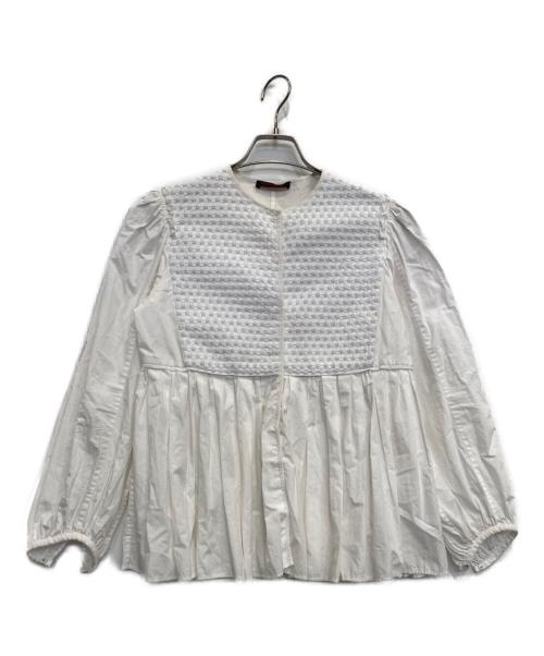 TOMORROW LAND collection（トゥモローランドコレクション）TOMORROW LAND collection (トゥモローランドコレクション) ホワイトコンビネーション ペプラムブラウス ホワイト サイズ:36の古着・服飾アイテム