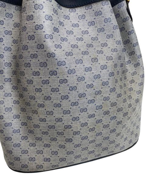 GUCCI（グッチ）GUCCI (グッチ) 巾着ショルダーバッグ ネイビーの古着・服飾アイテム