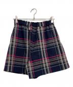 BURBERRY BLUE LABEL CRESTBRIDGEバーバリー ブルー レーベル）の古着「麻混チェックキュロット」｜ネイビー