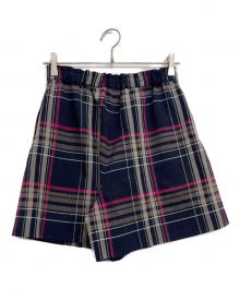 BURBERRY BLUE LABEL CRESTBRIDGE（バーバリー ブルー レーベル）の古着「麻混チェックキュロット」｜ネイビー