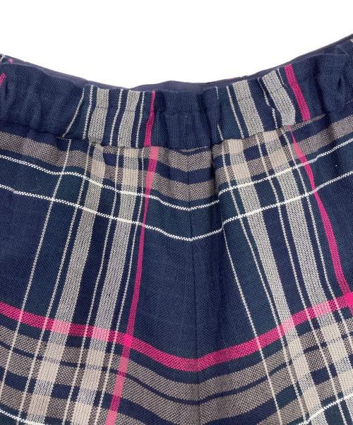 BURBERRY BLUE LABEL CRESTBRIDGE（バーバリー ブルー レーベル）BURBERRY BLUE LABEL CRESTBRIDGE (バーバリー ブルー レーベル) 麻混チェックキュロット ネイビー サイズ:Mの古着・服飾アイテム