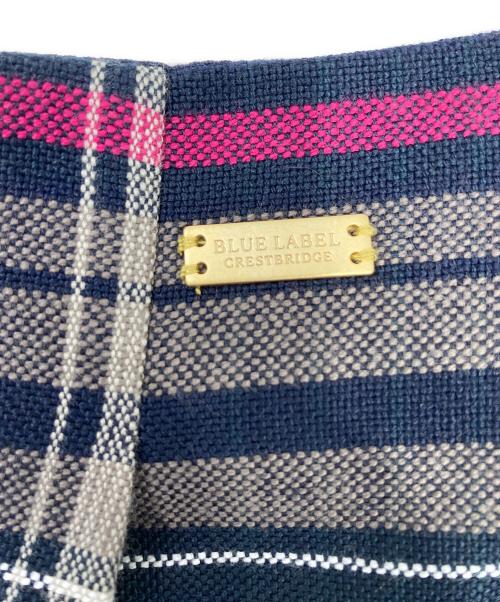 BURBERRY BLUE LABEL CRESTBRIDGE（バーバリー ブルー レーベル）BURBERRY BLUE LABEL CRESTBRIDGE (バーバリー ブルー レーベル) 麻混チェックキュロット ネイビー サイズ:Mの古着・服飾アイテム