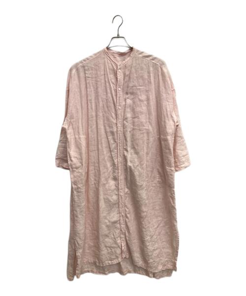nest Robe（ネストローブ）nest Robe (ネストローブ) リネンシャツワンピース ピンク サイズ:FREEの古着・服飾アイテム