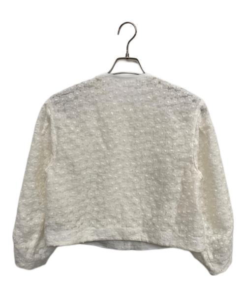 BALLSEY（ボールジィ）BALLSEY (ボールジィ) アリッサムカットジャカード クルーネックジャケット ホワイト サイズ:Sの古着・服飾アイテム