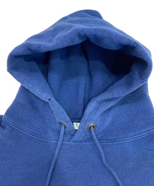 Champion REVERSE WEAVE（チャンピオン リバース ウィーブ）Champion REVERSE WEAVE (チャンピオン リバース ウィーブ) RHC Ron Herman (アールエイチシー ロンハーマン) ダメージ加工プルオーバーパーカー ブルー サイズ:Sの古着・服飾アイテム