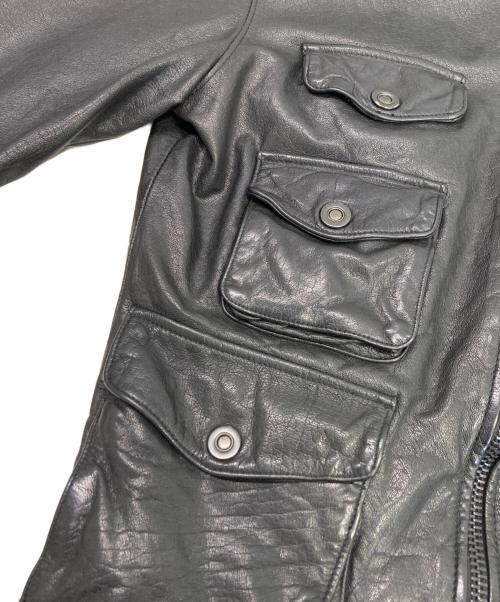 AVIREX（アヴィレックス）AVIREX (アヴィレックス) シングルライダースジャケット ブラック サイズ:Mの古着・服飾アイテム