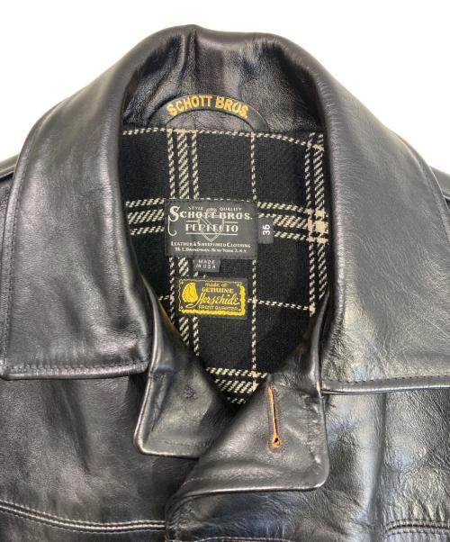 SCHOTT BROS.（ショット）SCHOTT BROS. (ショット) レザーカーコート ブラック サイズ:36の古着・服飾アイテム