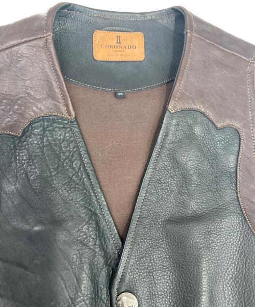 CORONADO（コロナド）CORONADO (コロナド) レザーベスト ブラウン サイズ:38の古着・服飾アイテム