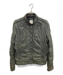 DIESEL（ディーゼル）の古着「ナイロンライダースジャケット」｜カーキ