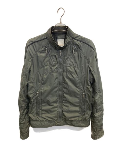 DIESEL（ディーゼル）DIESEL (ディーゼル) ナイロンライダースジャケット カーキ サイズ:Lの古着・服飾アイテム