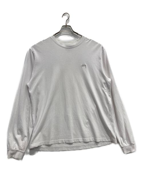 stussy（ステューシー）stussy (ステューシー) ロゴ刺繍カットソー ホワイト サイズ:XLの古着・服飾アイテム