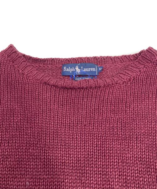 RALPH LAUREN（ラルフローレン）RALPH LAUREN (ラルフローレン) リネンニット ボルドー サイズ:Mの古着・服飾アイテム