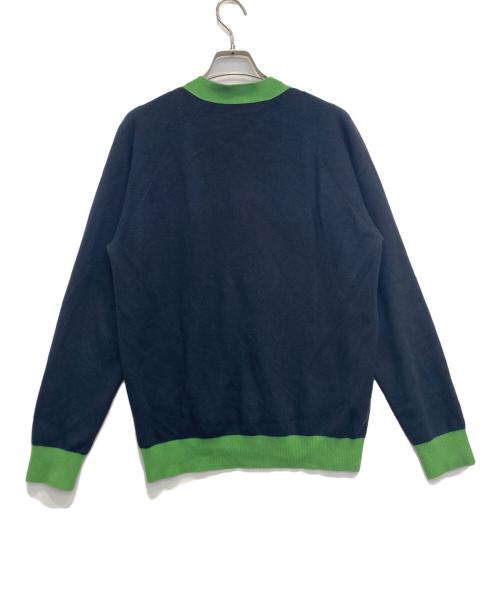 CABAN（キャバン）CABAN (キャバン) コットンカシミヤ バイカラーVネックカーディガン ネイビー サイズ:Ｍの古着・服飾アイテム