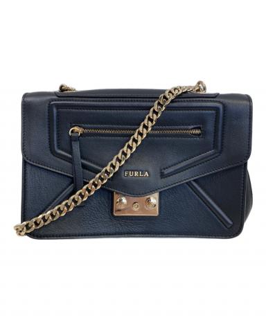 中古・古着通販】FURLA (フルラ) チェーンショルダーバッグ ブラック