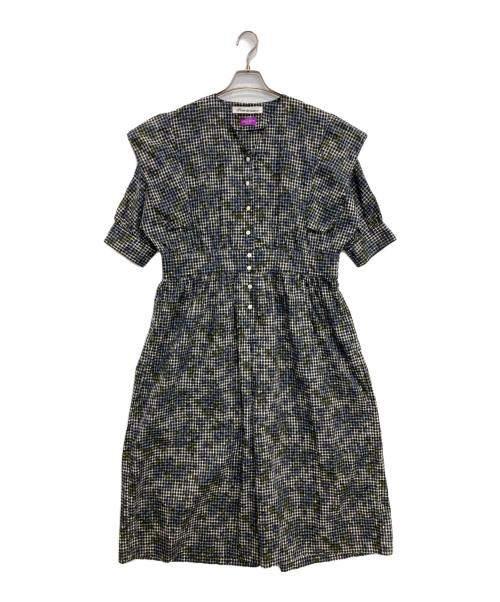 porter des boutons（ポルテデブトン）porter des boutons (ポルテデブトン) LIBERTY (リバティ) ワンピース ネイビー サイズ:表記無しの古着・服飾アイテム