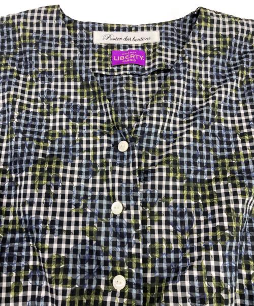 porter des boutons（ポルテデブトン）porter des boutons (ポルテデブトン) LIBERTY (リバティ) ワンピース ネイビー サイズ:表記無しの古着・服飾アイテム
