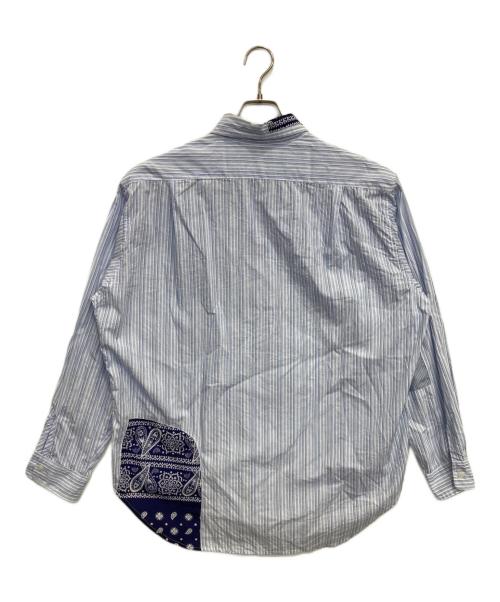 BOWWOW（バウワウ）BOWWOW (バウワウ) BANDANNA REPAIR STRIPE SHIRTS ブルー サイズ:Mの古着・服飾アイテム
