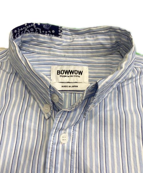 BOWWOW（バウワウ）BOWWOW (バウワウ) BANDANNA REPAIR STRIPE SHIRTS ブルー サイズ:Mの古着・服飾アイテム