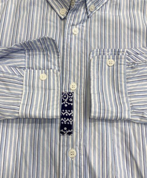 BOWWOW（バウワウ）BOWWOW (バウワウ) BANDANNA REPAIR STRIPE SHIRTS ブルー サイズ:Mの古着・服飾アイテム
