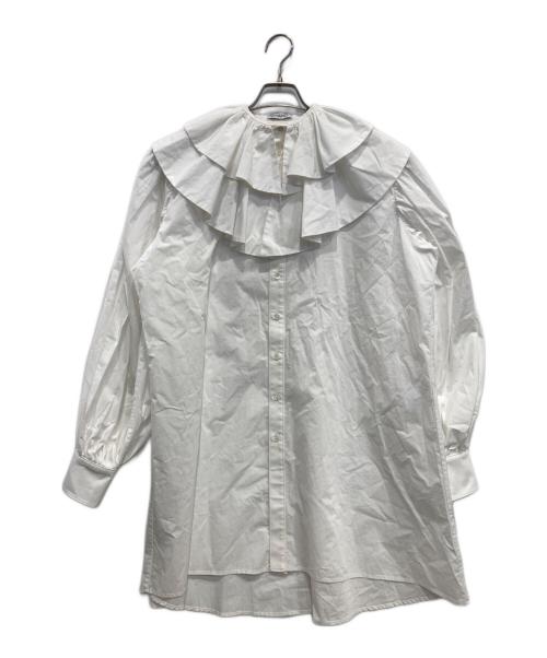 VIVIANO（ヴィヴィアーノ）VIVIANO (ヴィヴィアーノ) DOUBLE COLLAR LONG SH ホワイト サイズ:Lの古着・服飾アイテム