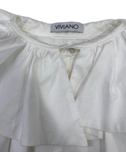 VIVIANO（ヴィヴィアーノ）VIVIANO (ヴィヴィアーノ) DOUBLE COLLAR LONG SH ホワイト サイズ:Lの古着・服飾アイテム