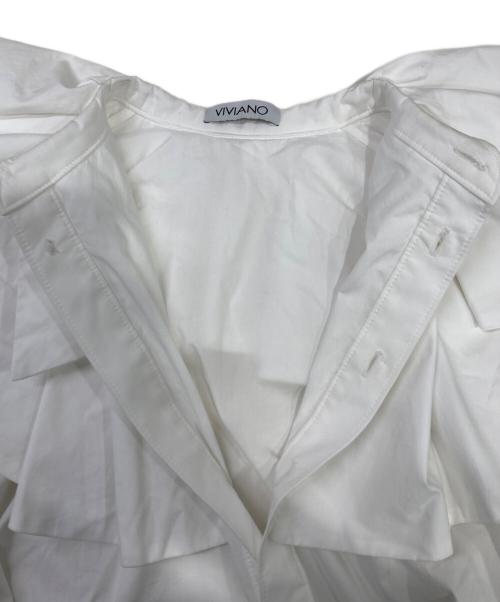 VIVIANO（ヴィヴィアーノ）VIVIANO (ヴィヴィアーノ) DOUBLE COLLAR LONG SH ホワイト サイズ:Lの古着・服飾アイテム