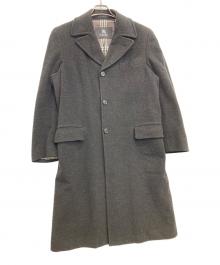 BURBERRY BLACK LABEL（バーバリーブラックレーベル）の古着「カシミヤ混ロングコート」｜ブラック