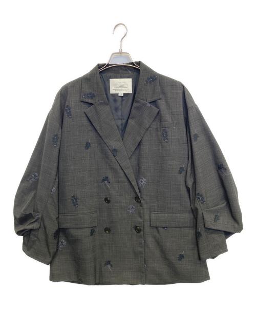 Ameri（アメリ）Ameri (アメリ) FLOWER PAPA JACKET グレー サイズ:Mの古着・服飾アイテム