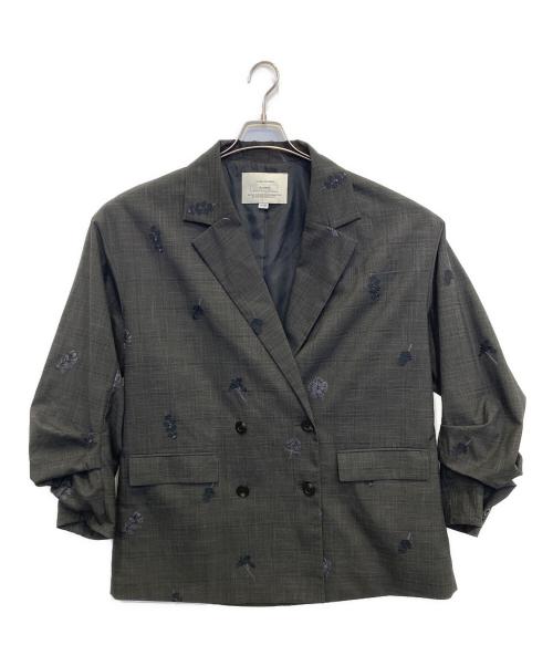 Ameri（アメリ）Ameri (アメリ) FLOWER PAPA JACKET グレー サイズ:Mの古着・服飾アイテム