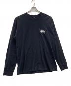 stussyステューシー）の古着「ロゴプリントTシャツ」｜ブラック