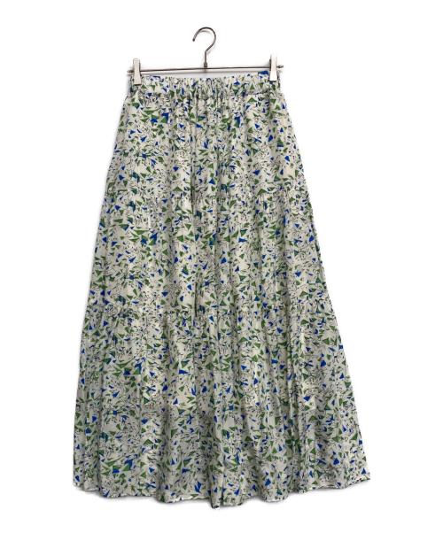 SACRA（サクラ）SACRA (サクラ) DRAWING PRINT SKIRT ホワイト×グリーン サイズ:Mの古着・服飾アイテム
