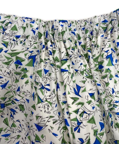 SACRA（サクラ）SACRA (サクラ) DRAWING PRINT SKIRT ホワイト×グリーン サイズ:Mの古着・服飾アイテム