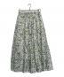 SACRA（サクラ）の古着「DRAWING PRINT SKIRT」｜ホワイト×グリーン
