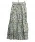 SACRA (サクラ) DRAWING PRINT SKIRT ホワイト×グリーン サイズ:M：5000円