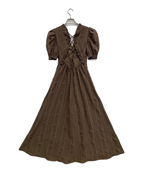 COCODEAL（ココディール）COCODEAL (ココディール) バックシャンチェックワンピース ブラウン サイズ:1の古着・服飾アイテム