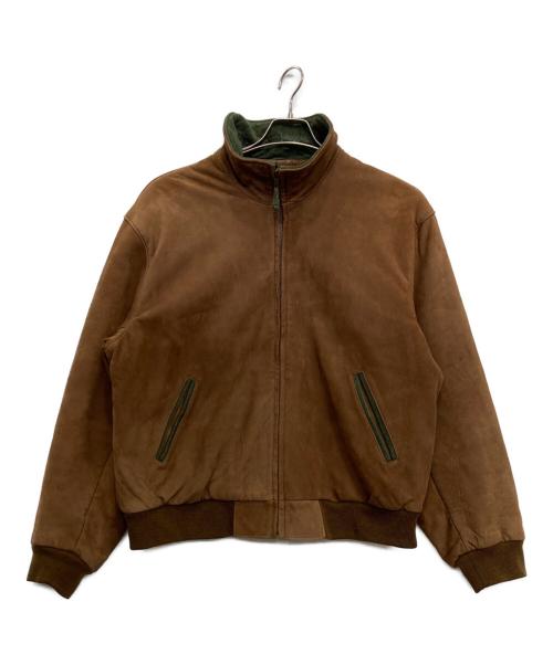 L.L.Bean（エルエルビーン）L.L.Bean (エルエルビーン) ヌバックレザージャケット ブラウン×グリーン サイズ:Lの古着・服飾アイテム