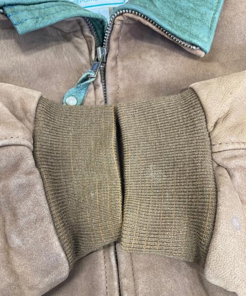 L.L.Bean（エルエルビーン）L.L.Bean (エルエルビーン) ヌバックレザージャケット ブラウン×グリーン サイズ:Lの古着・服飾アイテム