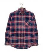 stussyステューシー）の古着「ボタンダウンシャツ」｜ネイビー×レッド