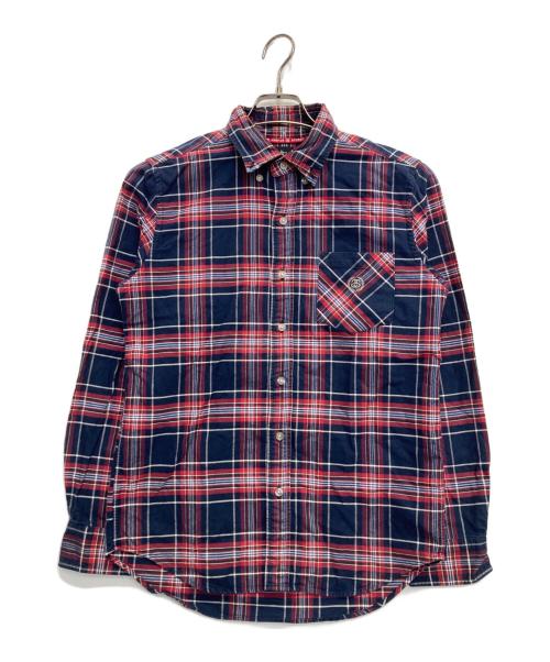stussy（ステューシー）stussy (ステューシー) ボタンダウンシャツ ネイビー×レッド サイズ:Sの古着・服飾アイテム