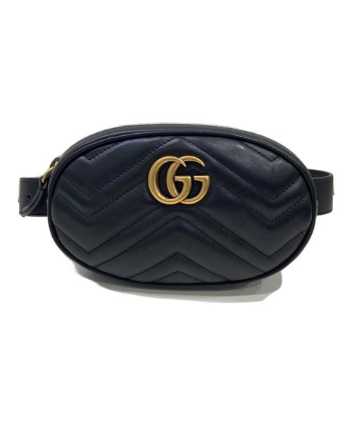 GUCCI（グッチ）GUCCI (グッチ) GGマーモント ウエストバッグ ブラックの古着・服飾アイテム
