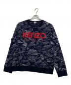KENZOケンゾー）の古着「マーメイドウェーブロゴスウェット」｜ネイビー