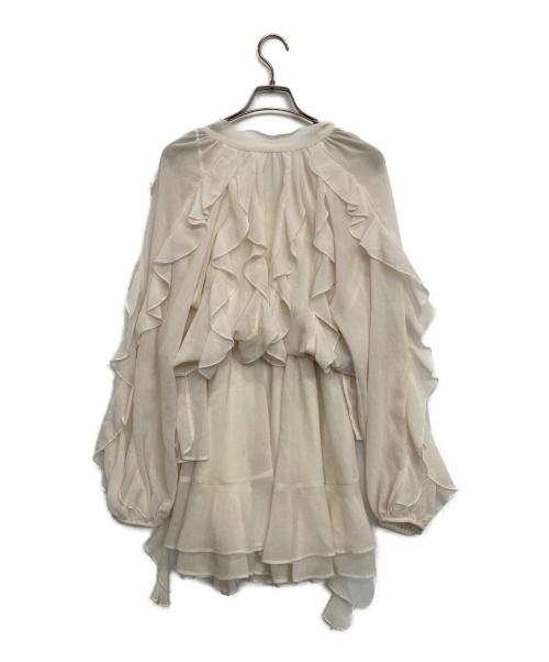 COCODEAL（ココディール）COCODEAL (ココディール) カスケードボウタイフリルミニワンピース ベージュ サイズ:1の古着・服飾アイテム