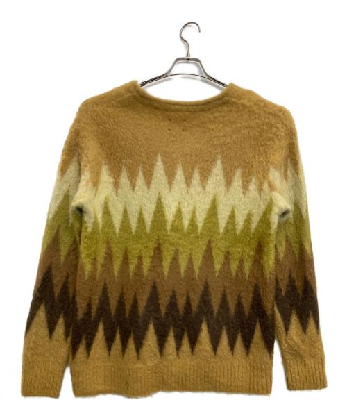 Needles（ニードルズ）Needles (ニードルズ) Mohair Cardigan - Zigzag ブラウン サイズ:Sの古着・服飾アイテム