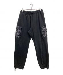 THE BLACK EYE PATCH（ブラックアイパッチ）の古着「METAL LOGO FABRIC-STITCHED SWEAT PANTS」｜ブラック