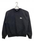 stussyステューシー）の古着「クルーネックスウェット」｜ブラック
