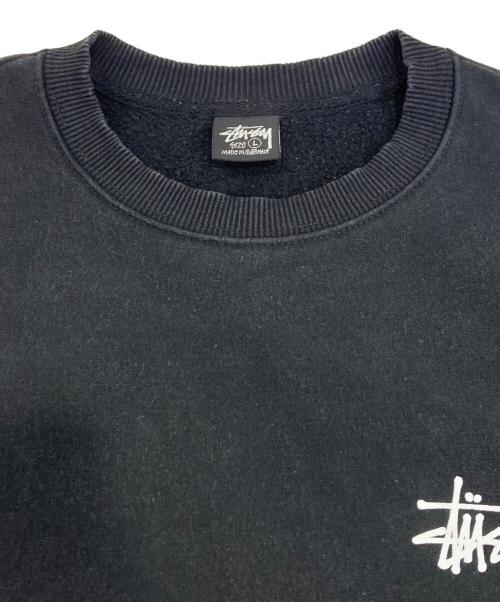 stussy（ステューシー）stussy (ステューシー) クルーネックスウェット ブラック サイズ:Lの古着・服飾アイテム