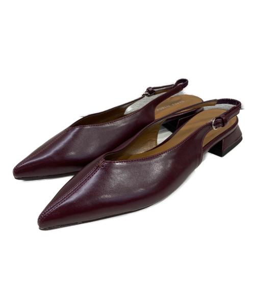 PUBLIC TOKYO（パブリックトウキョウ）PUBLIC TOKYO (パブリックトウキョウ) ポインテッドミュール ワインレッド サイズ:2の古着・服飾アイテム
