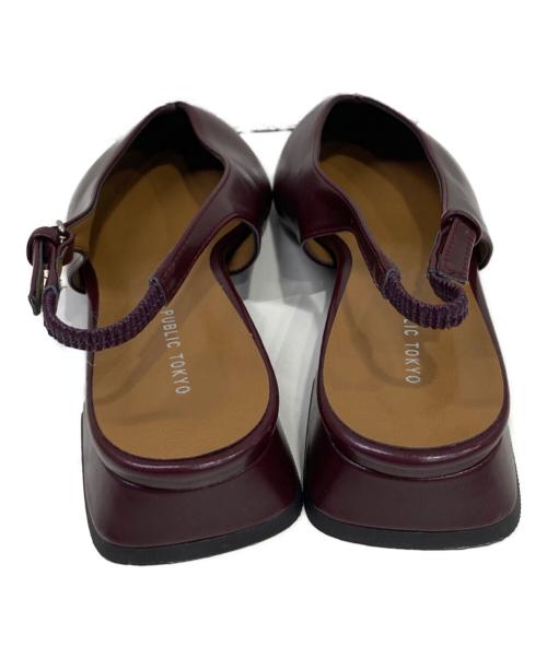 PUBLIC TOKYO（パブリックトウキョウ）PUBLIC TOKYO (パブリックトウキョウ) ポインテッドミュール ワインレッド サイズ:2の古着・服飾アイテム