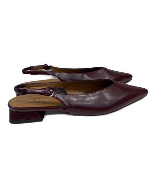 PUBLIC TOKYO（パブリックトウキョウ）PUBLIC TOKYO (パブリックトウキョウ) ポインテッドミュール ワインレッド サイズ:2の古着・服飾アイテム